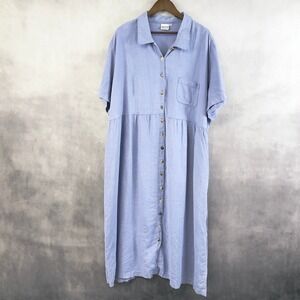 Match Linen Shirt Dress Plus Size 24 Minimalist Lagenlook Coastal Summer Linen
